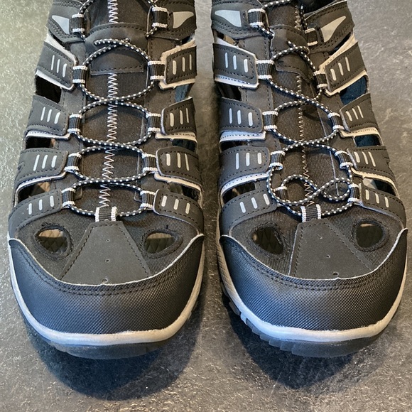 Mens Eddie Bauer Eastport black gray closed toes sandals size 13 - Picture 7 of 13